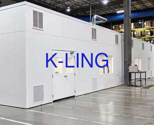 ISO 5 Класс 100 Модульная чистая комната с HEPA фильтром и предварительным фильтром и стеклянной магниевой сэндвич-панелью из каменной шерсти для микроэлектроники