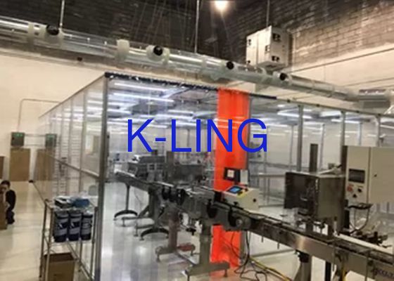 Класс 10000 SUS 304 Рамочная мягкая стена Чистая комната для производства с плаксигласовой стеной