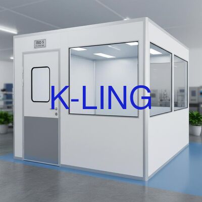 Модульная чистая комната ISO 5 класса 100 с огнестойкой дверью и двуслойным вакуумным стеклянным окном