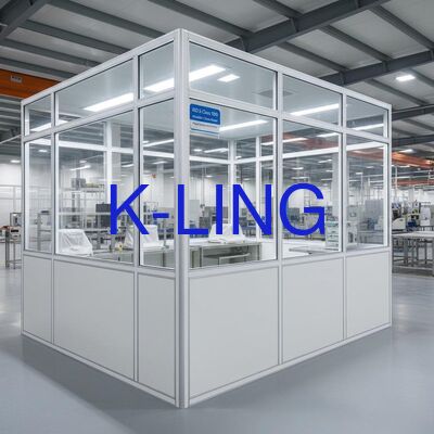 ISO 5 Класс 100 Модульная чистая комната с HEPA фильтром и предварительным фильтром и стеклянной магниевой сэндвич-панелью из каменной шерсти для микроэлектроники